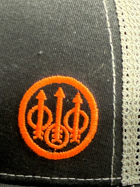 Beretta Black Gray and Orange Embroidered Men’s adjustable Truckers Baseball Cap - Picture 9 of 9